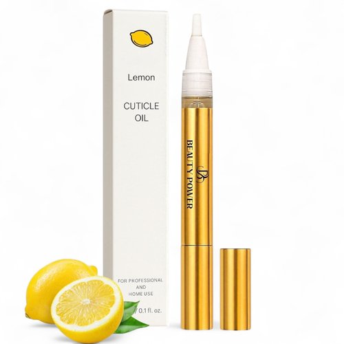 Beauty Power Nail Oil Cuticle Pen - Lemon - Nail Strengthener & Growth Serum with Vitamin A, D, E, B5, Grapeseed & Natural Oils - Repair for Brittle, Peeling, Thin Nails - Gift Idea