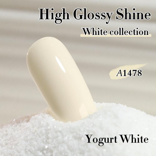 Double Rhythm 15ML Gel Polish Pure Sheer Same Color Same Bottle Soak Off Gel Polish Art Manicure Salon DIY at Home for Women (Beige White-A1478)