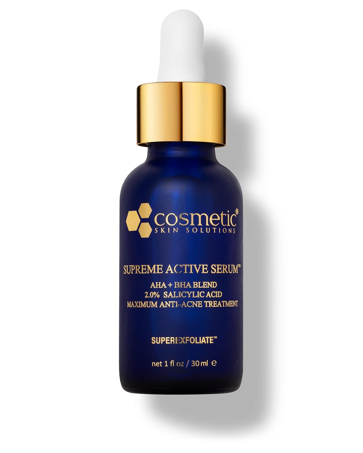 Supreme Active Serum - 2% Salicylic Acid AHA BHA Exfoliating Formula for Clear, Smooth Skin - 1 fl oz