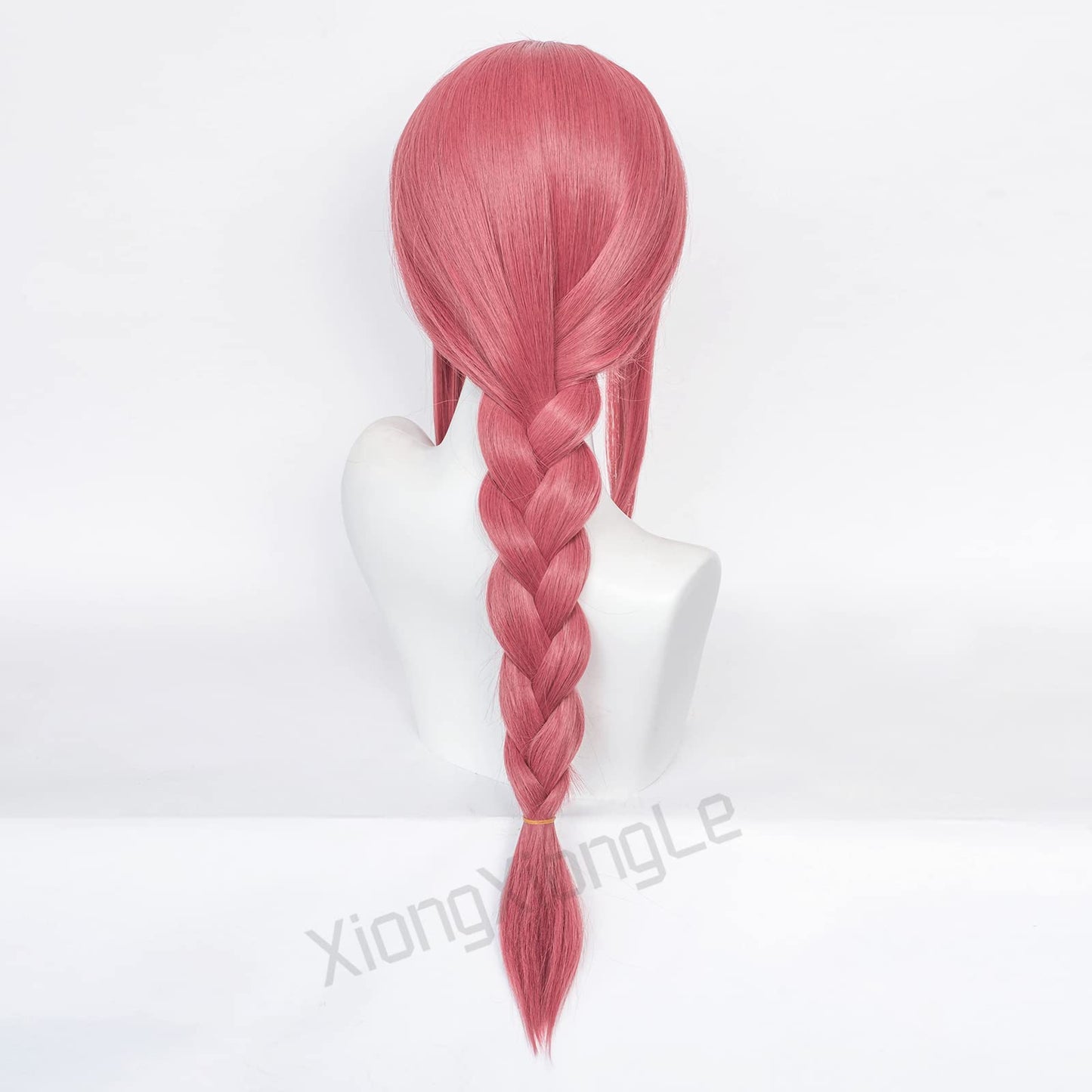 XiongXiongLe Makima Long Pink Braids Cosplay Wig Anime Chainsaw Man Heat Resistant Fiber Synthetic Costume Hair with Cap Wig for Party Halloween(Makima)