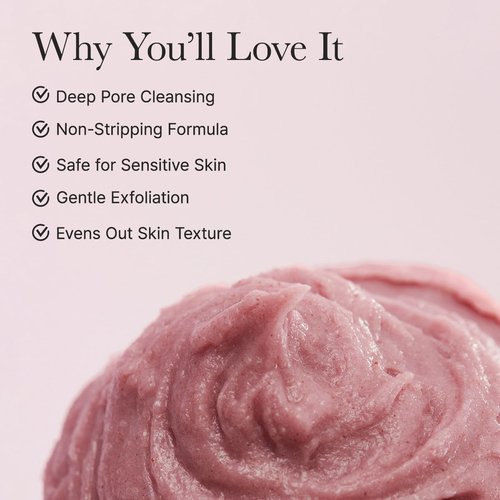 Arencia Rosehip Face Cleanser - Brightening Rice Mochi Daily Scrub for All Skin Types | 4.23oz