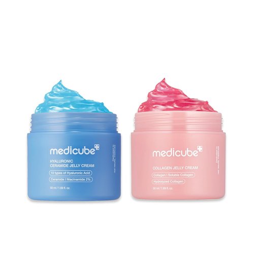 Medicube Viral Jelly Cream Duo - Hyaluronic Acid & Collagen for Radiant Skin | Korean Skincare Gift Set