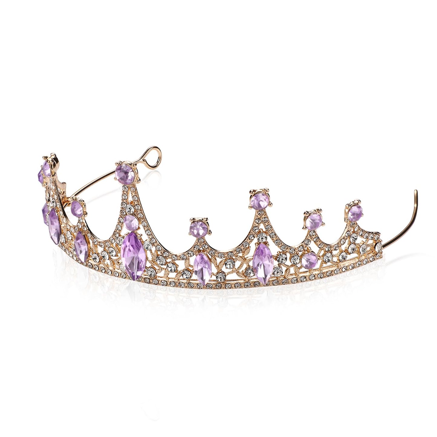 Girls Princess Tiara Halloween Pageant Birthday Gift Crown Purple Coustume Headpiece Kids Hair Jewelry Alloy Headwear Queen Cosplay Women Prom Acrylic