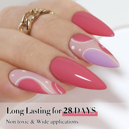 Double Rhythm 15ML Gel Polish Pure Sheer Same Color Same Bottle Soak Off Gel Polish Art Manicure Salon DIY at Home for Women (Rose Pink-A1473)