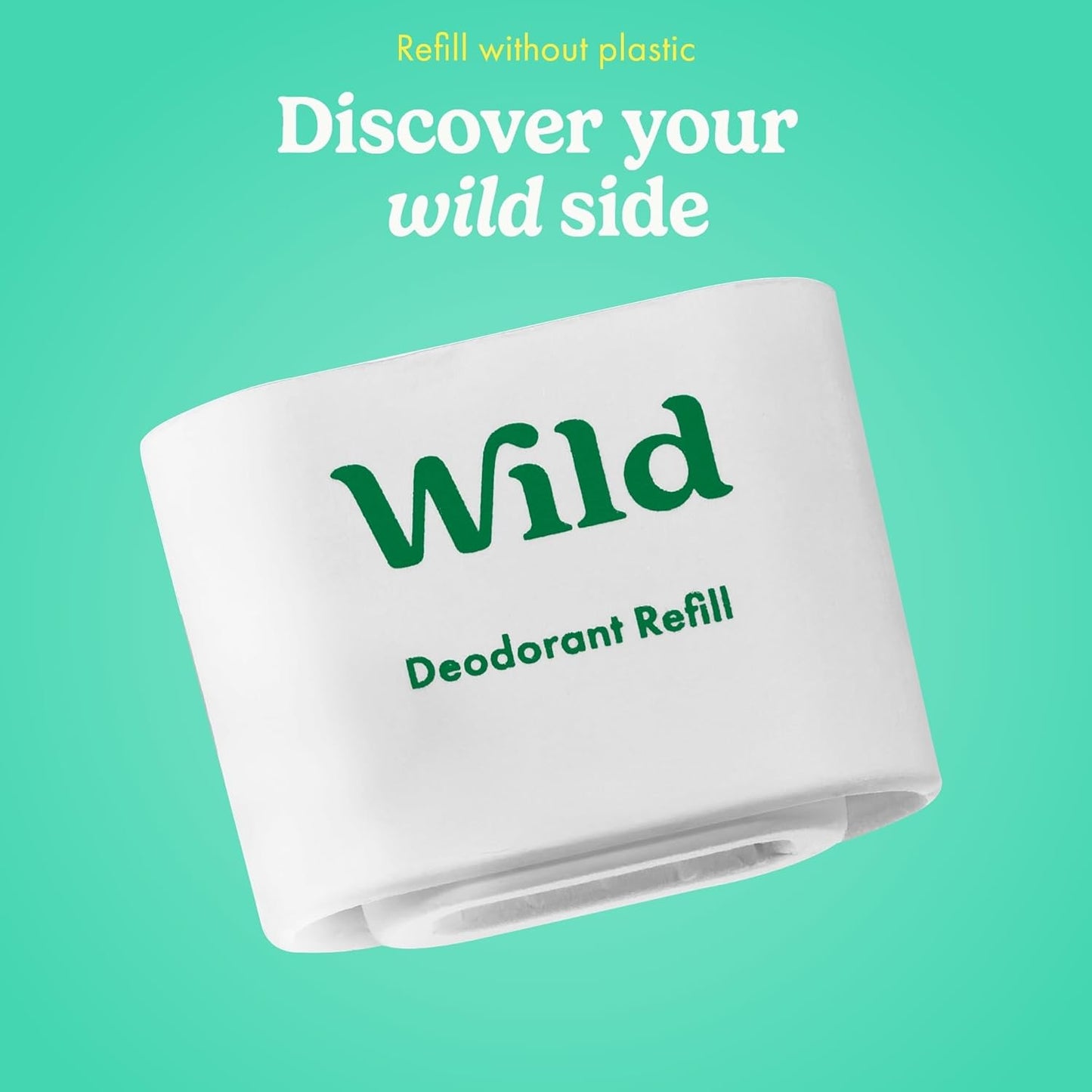 Wild Aluminum Free Refillable Deodorant - Fresh Cotton & Sea Salt Trio Pack - 98% Natural Ingredients | Vegan Friendly