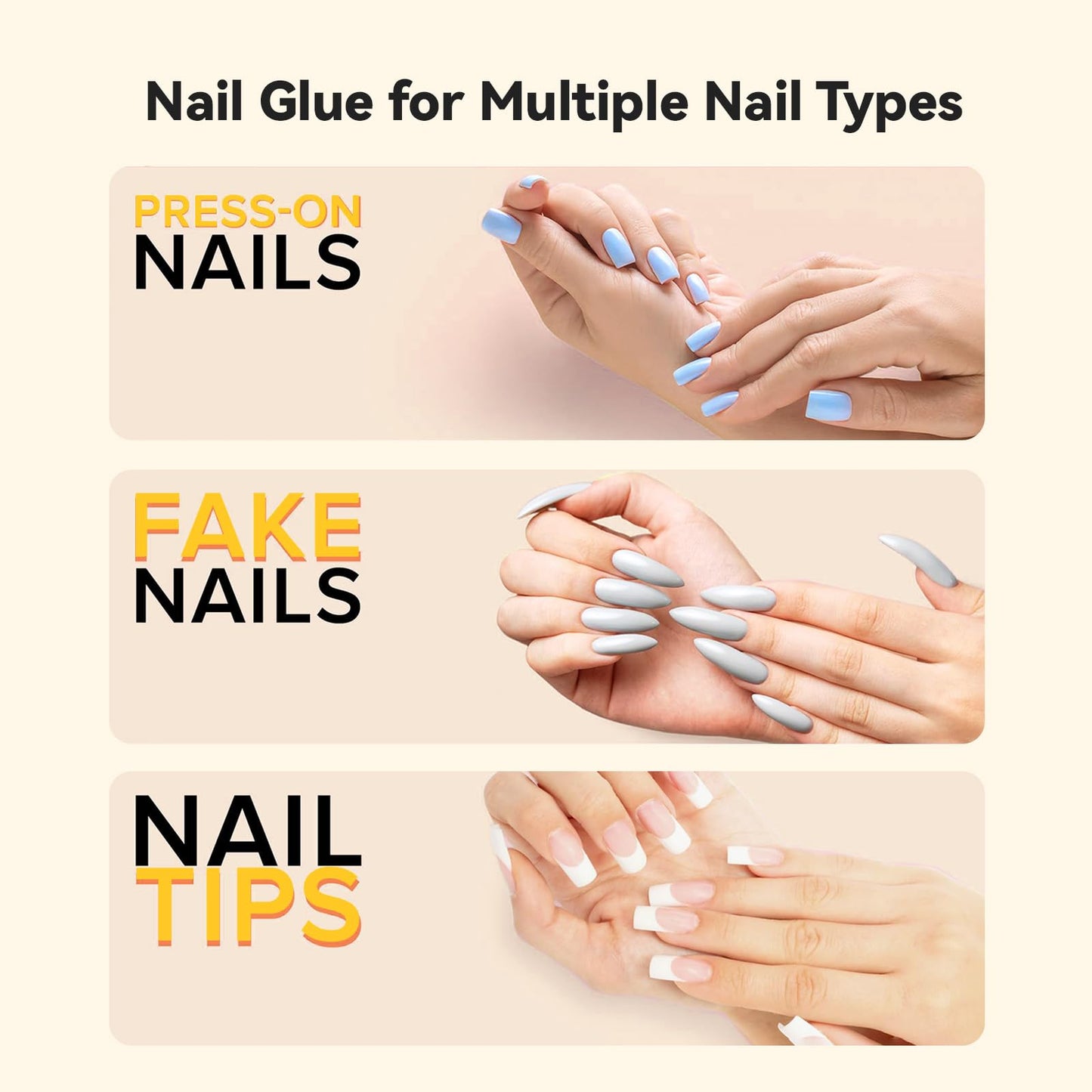 Super Strong Brush On Nail Glue Gel, LEENEXUS【Advanced Resin Formula with Micro-Anchoring】 10ml Long Lasting Nail Bond Glue for Press On Nails, Nail Tips & Acrylic Fake Nails, Mess Free & Fast Drying