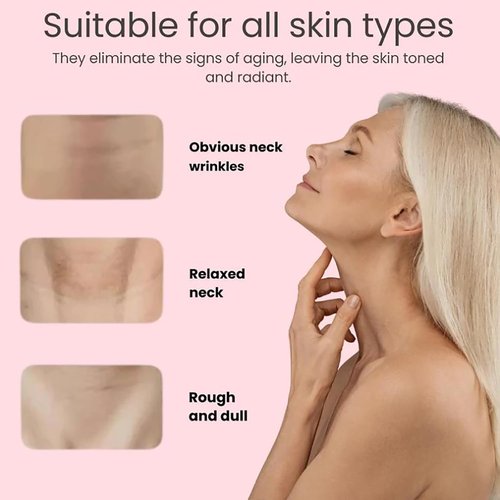 Korean Bio-Collagen Necklift Mask - Hydrating & Firming Silicone Patches for Youthful Neck (2 Pack)