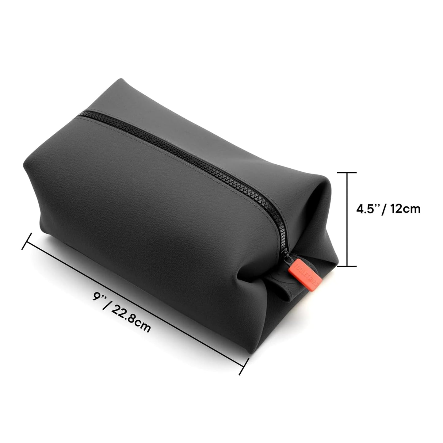 TOOLETRIES Koby Dopp Kit - Silicone Toiletry Organizer | Heavy-Duty, Leak-Resistant Travel Bag - 9" x 4.5" x 4.5" - Charcoal