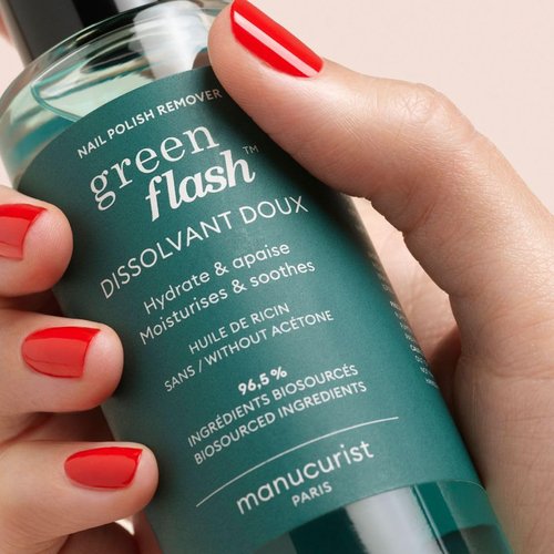 Manucurist Green Flash Gel Nail Polish Remover - Effective Plant-Based & Acetone-Free - 3.38 fl oz