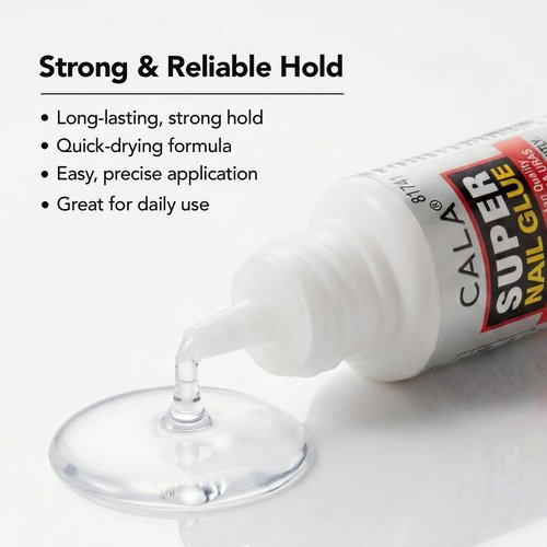 CALA Super Nail Glue – Professional Quick Dry Nail Glue Adhesive for False Nails, Tips & Art Accessories – Salon Quality Strong Hold for Natural Nail Repair (Pack of 3)