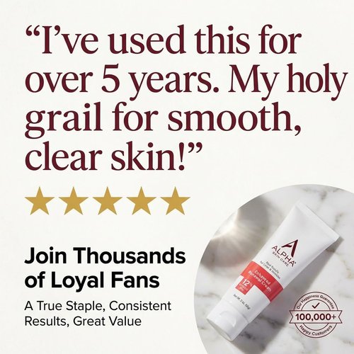 Alpha Skin Care Enhanced Renewal Cream - Anti-Aging 12% Glycolic AHA for Lines & Wrinkles | 2 Oz