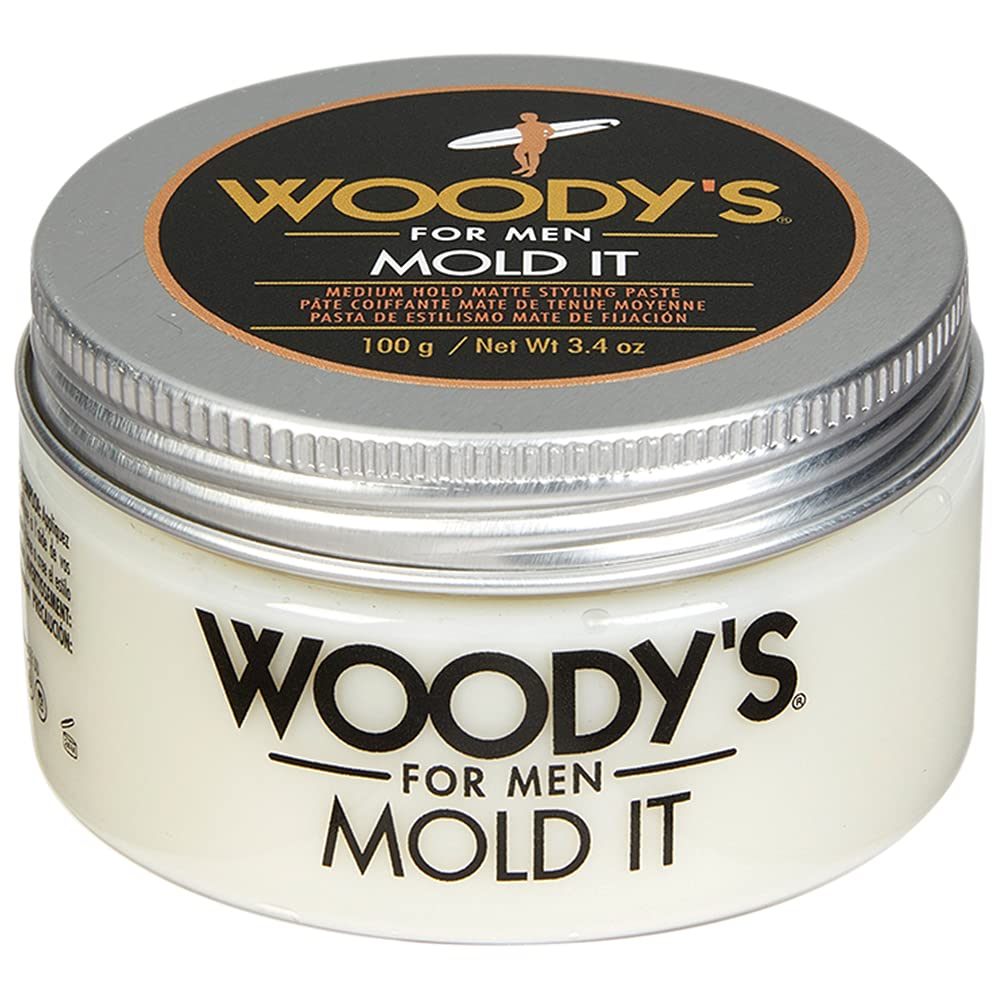 Woody's Hair Clay for Men – Matte Finish, Styling Pomade for Men Stronghold, Firm and Flexible Control, 3.4 oz. 2-Pack