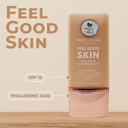 Profusion Cosmetics Liquid Foundation - Lightweight, Breathable Formula for Flawless Radiance | Vegan & Cruelty-Free - Tan 1