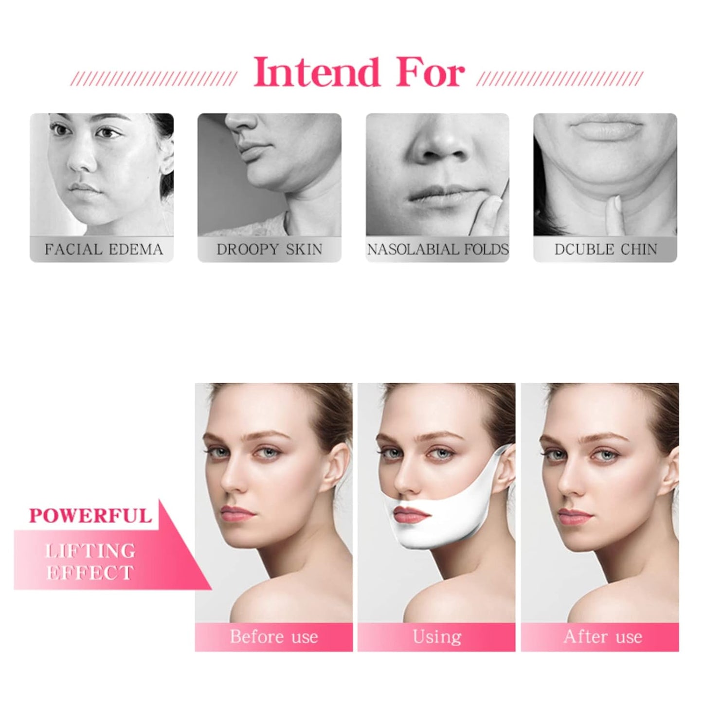 Skiennix V Shape Face Mask - Firming Double V Line Lifting Mask for Women & Men | 6 Pieces