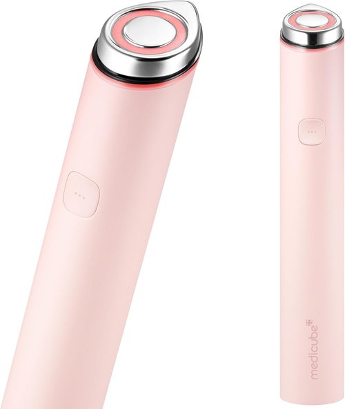Medicube Mini Booster Pro Plus - Facial Device for Radiant, Calming Skin | 3-Mode Red, Blue, Purple | Portable Korean Skincare | Pink