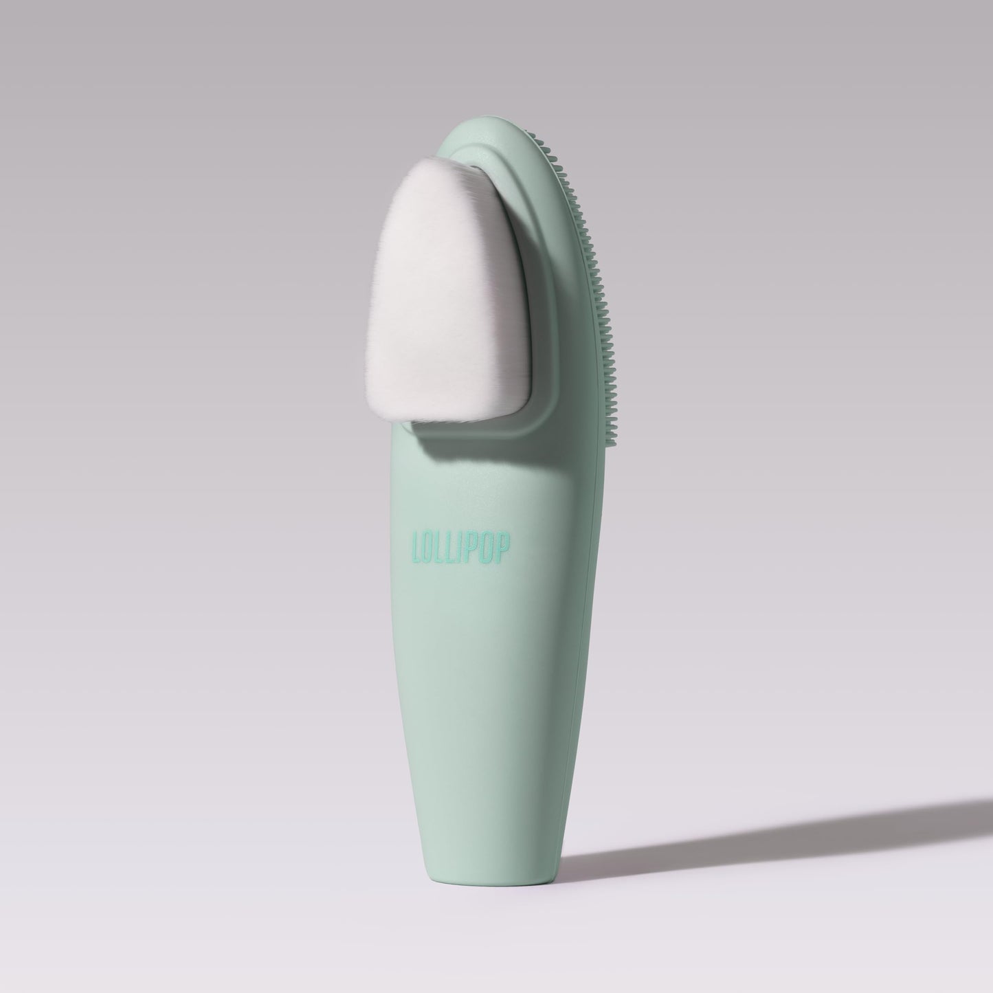 LOLLIPOP Handle Dual-Sided Silicone Face Scrubber, Face Exfoliator, Synthetic Face Brush Cleanser, Facial Cleansing Brush for Massage - Minty