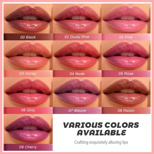 HHLTOH Cherry Honey Lipstick Tinted Lip Balm - Shine Moisturizing Lipstick for Women, Natural Nourishing Hydrating Lip Gloss Stain for Dry Lips, Tint Sheer Lightweight Makeup, Vegan - 1Pc #09 Cherry