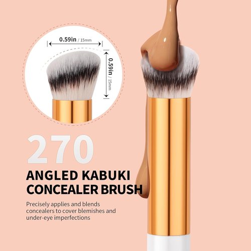 Docolor Concealer Brush Set - 2PCS Angled Brushes for Under Eye & Nose Contour Blending