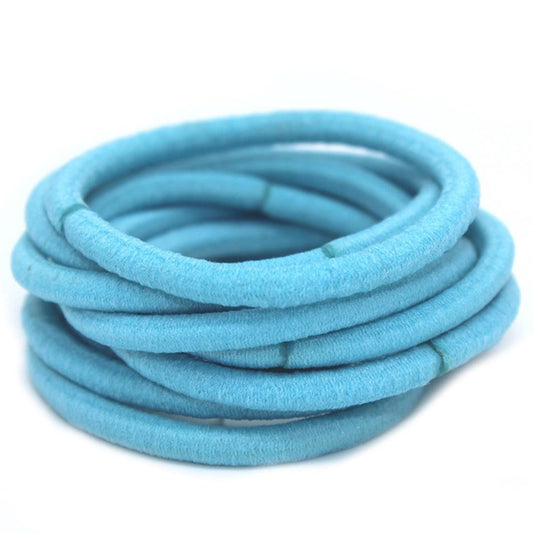 La Tartelette 4 mm Elastic Bands Hair Ties Children Rubber hair headbands - 100 Pcs (Light Blue)