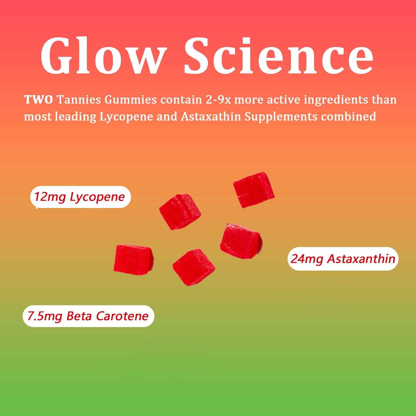 Tanning Gummies, Daily Tanning Gummies with Astaxanthin, Lycopene & Beta Carotene for Skin Health & Glow, Vegan, Non-GMO, 60 Count