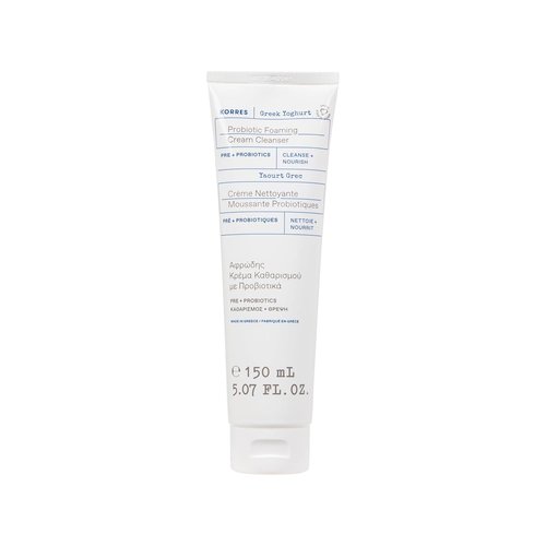 KORRES Greek Yoghurt Foaming Cream Cleanser - Hydrating Makeup Remover for All Skin Types | 5.07 fl oz