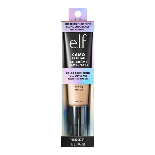 e.l.f. Camo CC Cream - Color Correcting Foundation with SPF 30 | Medium-To-Full Coverage, Light 240 W, 1.05 Oz