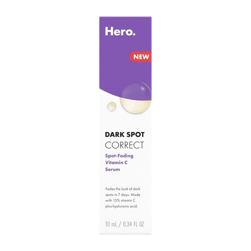 Hero Cosmetics Dark Spot Corrector - 15% Vitamin C & Hyaluronic Acid Serum | 10mL for Fast Blemish Mark Fading