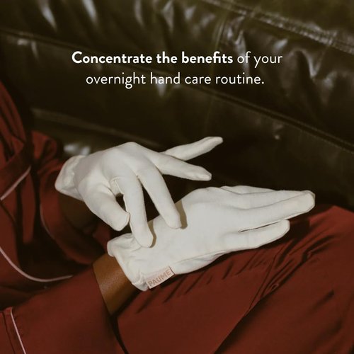 PAUME Overnight Hydration Gloves - 100% Organic Cotton for Dry, Cracked Hands | 1 Pair of Healing Moisturizers