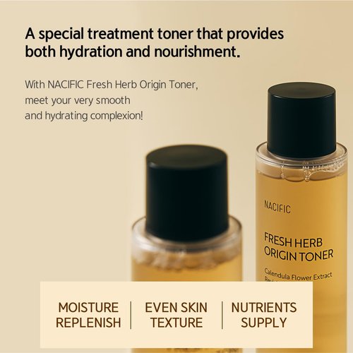 NACIFIC Fresh Herb Origin Triple Set - Toner, Serum & Cream with 82% Pot Marigold Water | Moisturizing & Pore Minimizing