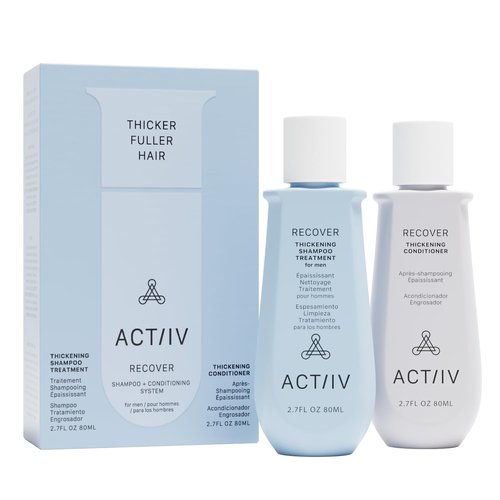 ACTIIV Recover Travel Duo For Men - Plant-Based Hair Care for Fuller, Healthier-Looking Hair | Color-Safe & Vegan