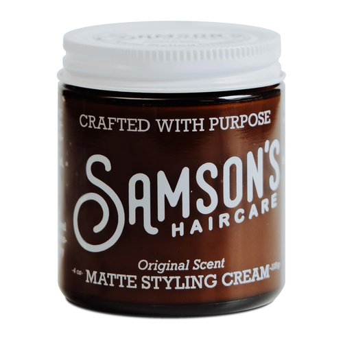 SAMSON'S HAIRCARE Matte Styling Cream - Nourishing Hold & Easy Application for Men & Women | 4 oz.