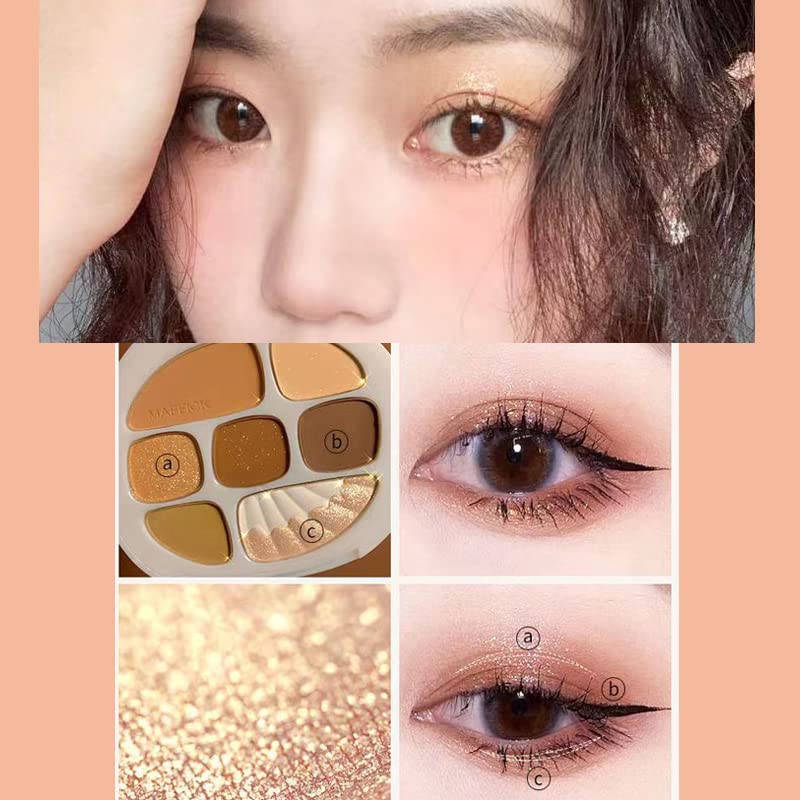 Vansonly 8 Colors Eyeshadow Palette, Multi Finishes Shimmer Reflective Matte Glitter Pressed Pearls, Velvety Texture High Pigmented Waterproof Long Lasting Makeup (Brown)