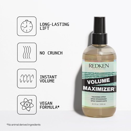 Redken Volume Maximizer Thickening Spray - Weightless Volumizing Formula for All Hair Types, Boosts Body & Volume