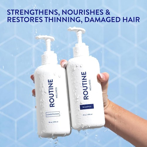 Routine Wellness Anti-Thinning Shampoo & Conditioner Set - Boost Volume & Combat Hair Loss with Biotin & DHT Blockers | Berry Bloom & Citrus