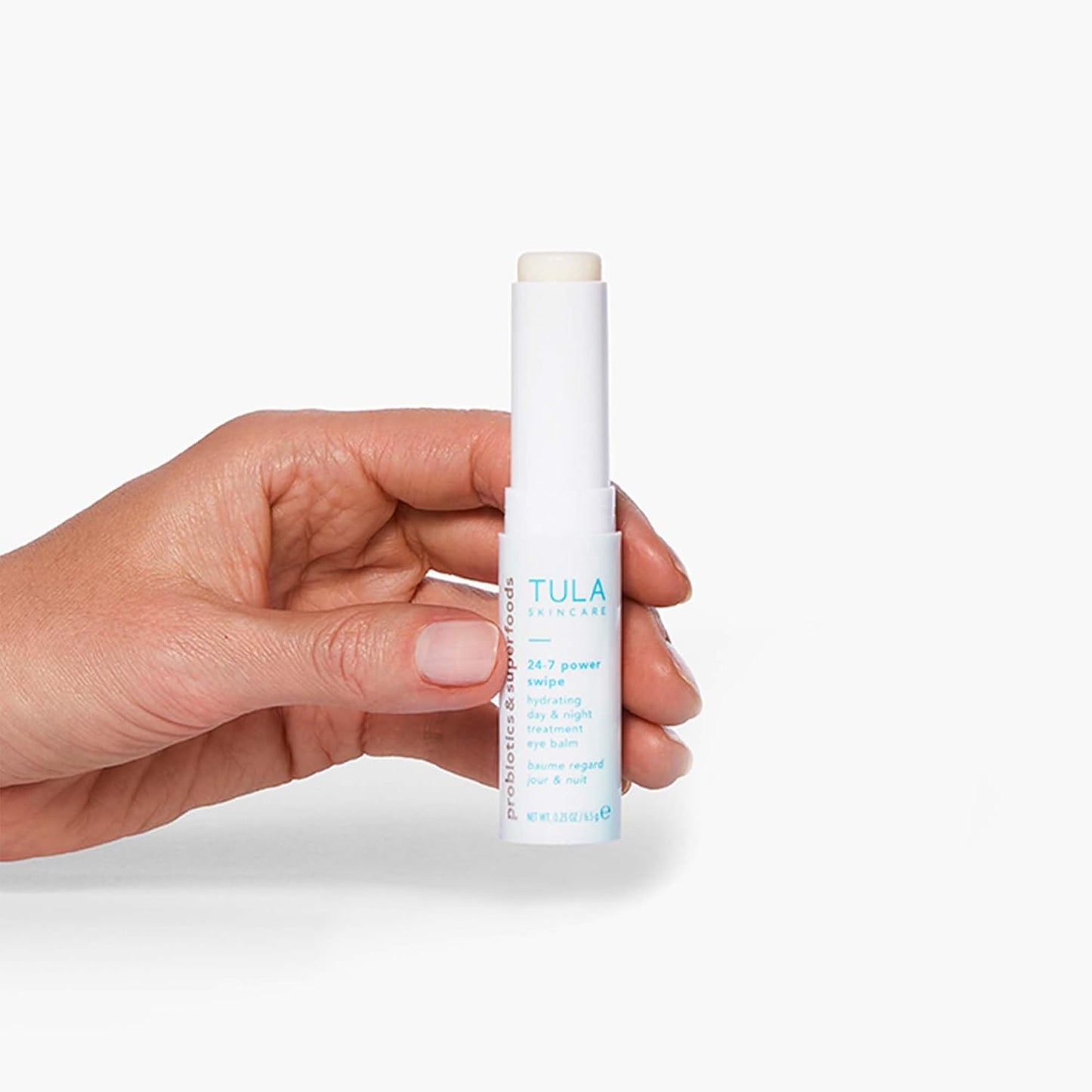 TULA Skin Care 24-7 Power Swipe Hydrating Eye Balm - Instant Dark Circle Treatment, Portable - 0.23oz