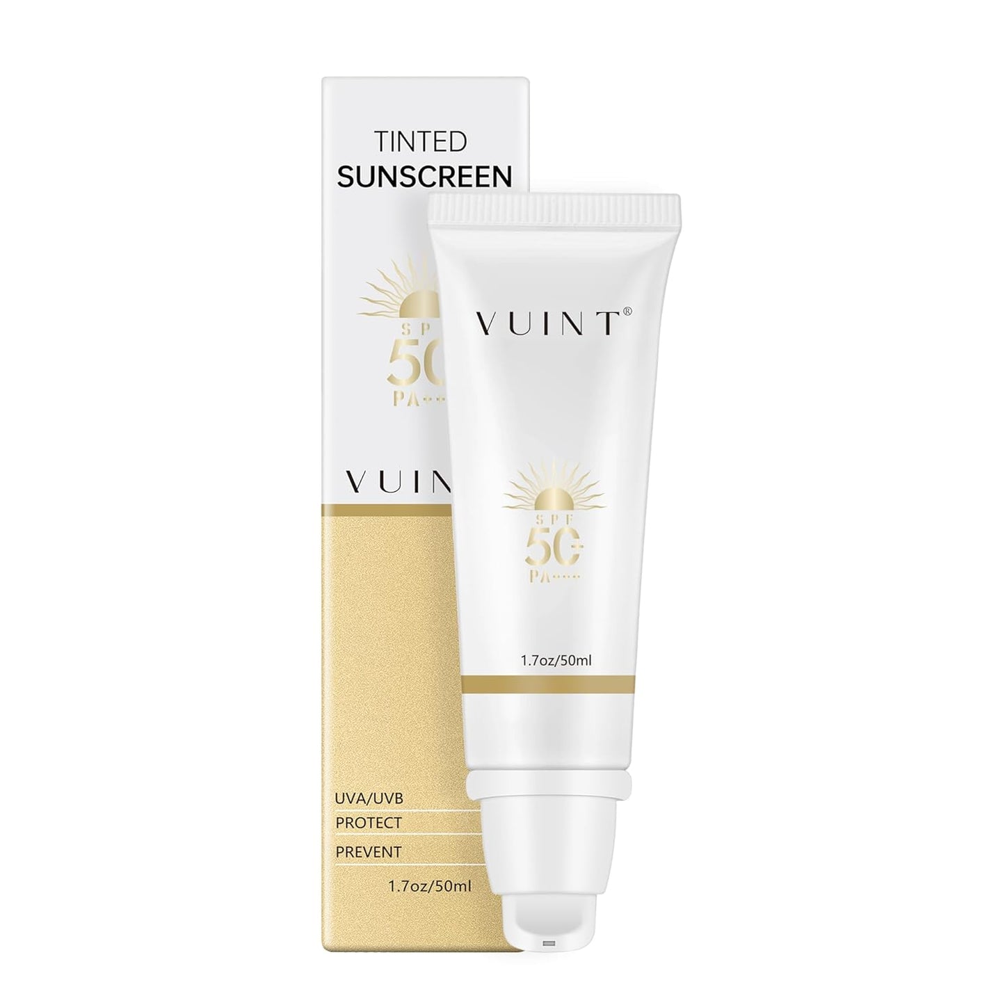 Vuint Tinted Sunscreen SPF 50 - Lightweight, Non-Greasy Broad Spectrum Protection for Sensitive Skin | Hydrating & Waterproof