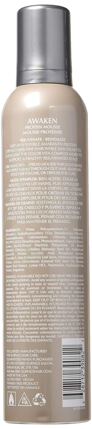 Surface Hair Awaken Mousse - Color Safe Volumizing Hair Mousse for Thickening | 8.8 oz, Sulfate-Free, Paraben-Free