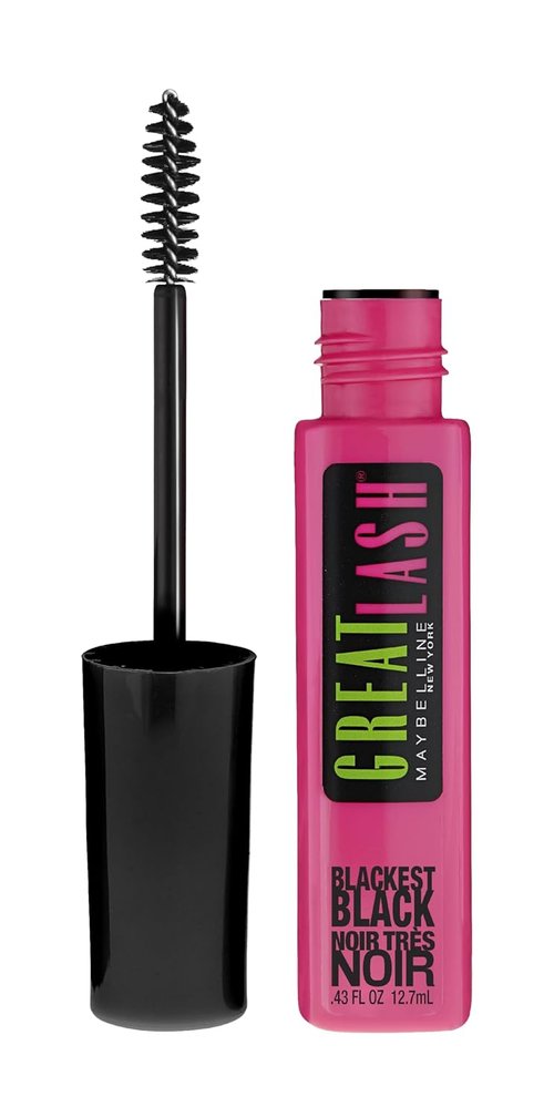 Maybelline Great Lash Mascara - Volumizing Formula That Conditions & Thickens | Blackest Black, 1 Count
