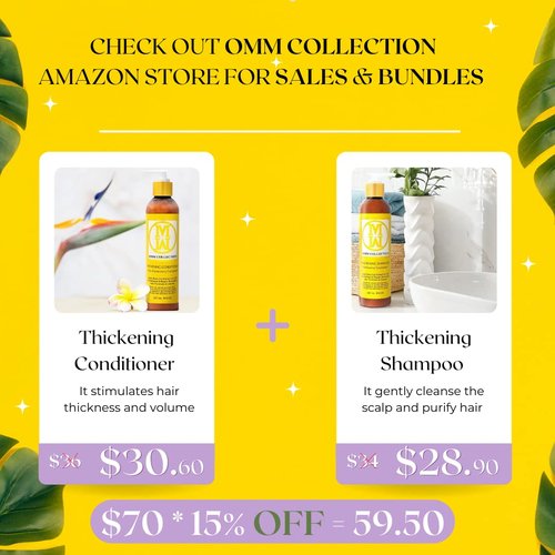 OMM Collection Hair Thickening Shampoo - All Natural Formula | 240ml for Fuller Hair