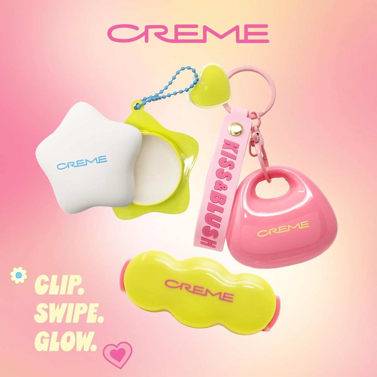 The Crème Shop Kiss & Blush Tinted Lip Balm & Blush - Hydrating Watermelon Sugar Tint with Key Chain