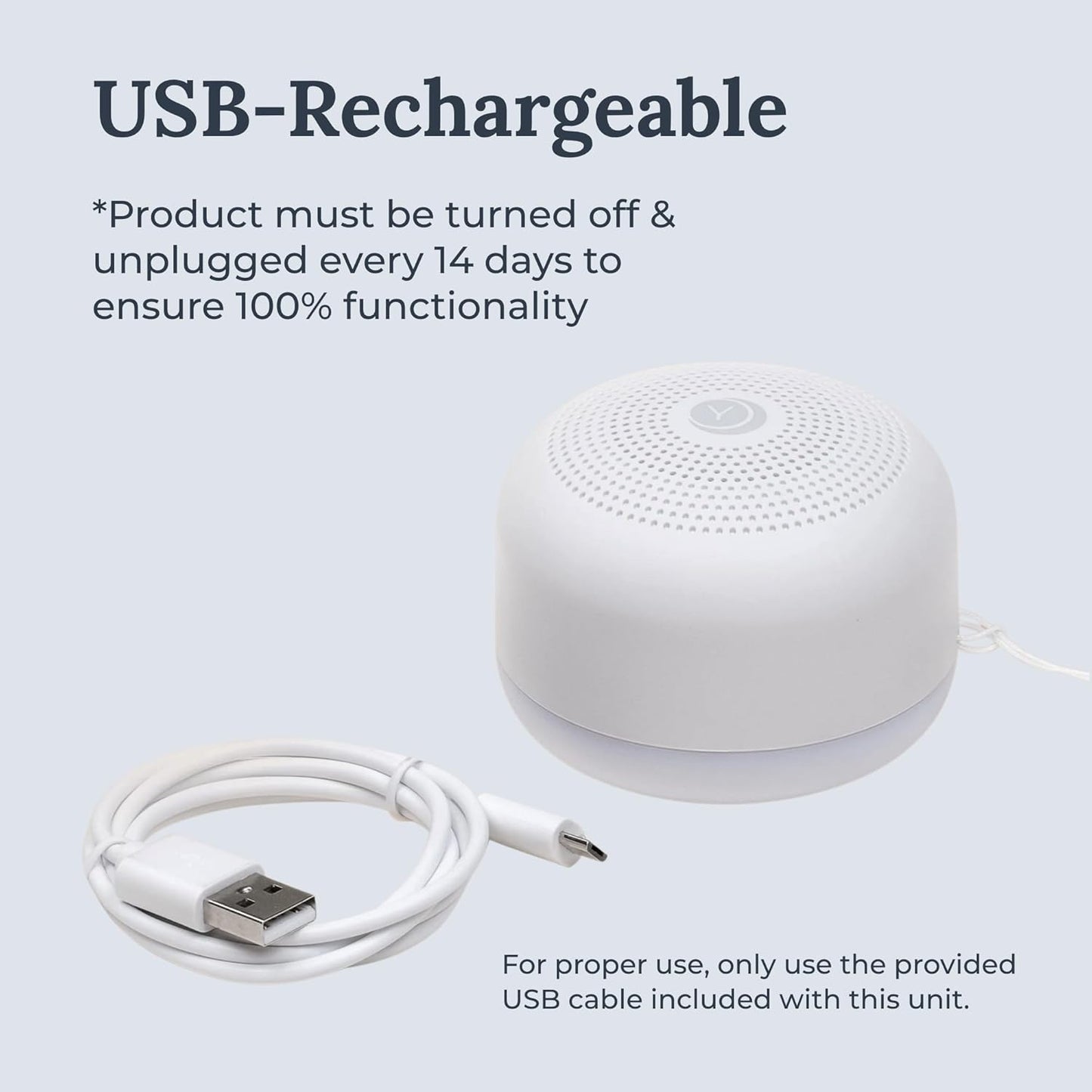 Yogasleep Travel Mini White Noise Machine - 6 Soothing Sounds, Volume Control & Dimmable Night Light