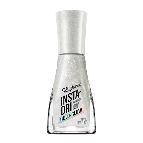 Sally Hansen Insta-Dri Holo-Glow Nail Polish - Quick Dry, Long-Lasting Shine | Holographic Light Grey 101 Shine Bright