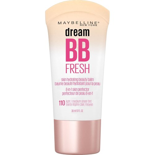 Maybelline Dream Fresh BB Cream - 8-in-1 Hydrating Beauty Balm with SPF 30 | Light/Medium, 1 Fl Oz