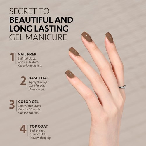 GAOY Brown Gel Nail Polish, 16ml Soak Off Gel Polish, UV Light Cure for Nail Art DIY Manicure at Home, 2077 Chestnut Brownie