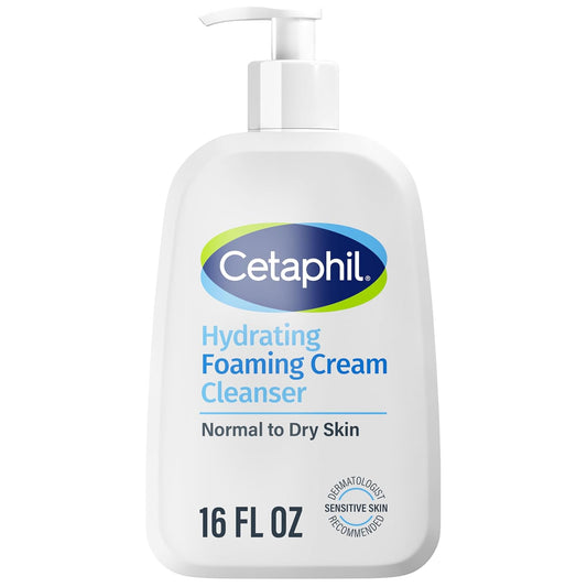 Cetaphil Hydrating Foaming Face Wash - Gentle Cream Cleanser for Sensitive Skin | 16 oz, Fragrance-Free