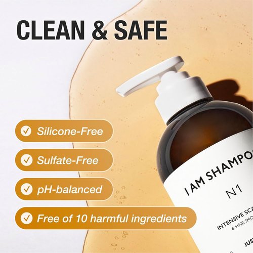JUST AS I AM Squalane Moisturizing Shampoo - Balanced Scalp & Soft Hair, 16.2 fl oz