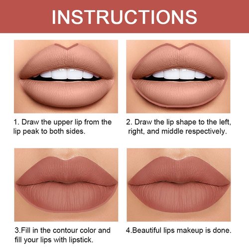 Kaely 2-in-1 Nude Brown Lip Liner & Lipstick Set - Long Lasting Matte Finish | Waterproof 24-Hour Wear