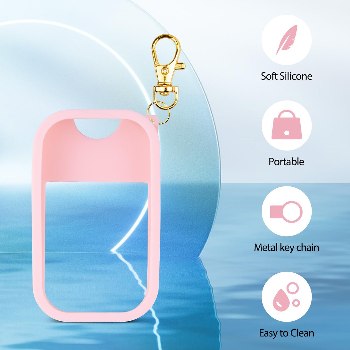 COCGVEL Silicone Case Compatible with Touchland Hand Sanitizer Spray, Protective Case with Keychain for Power Mist and Glow Mist 1 fl oz, Hand Sanitizer Spray Accessory (Colourful 1, 3 Pack)