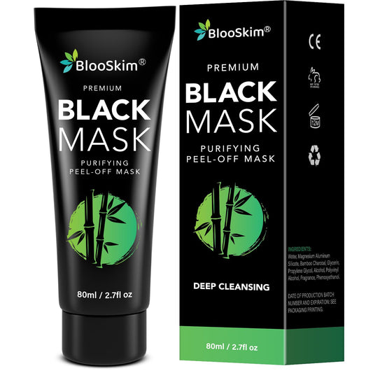 Blooskim Blackhead Remover Mask - Charcoal Peel Off Mask for Oily Skin | Refreshing Botanical Formula, 2.8 fl oz