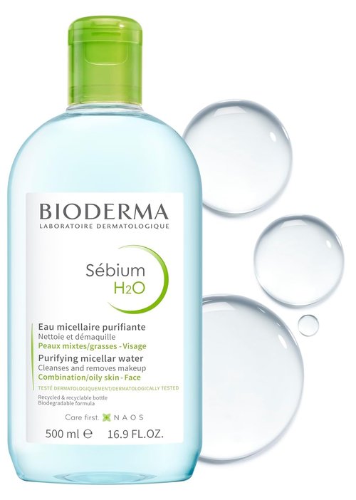 Bioderma - Sébium H2O Micellar Water - Gentle Facial Cleanser & Makeup Remover for Oily Skin